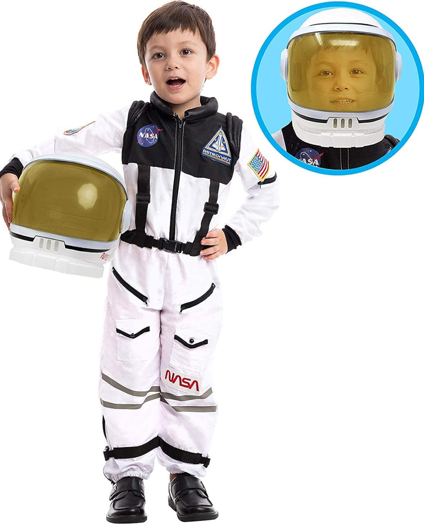 Spooktacular Creations Astronaut Costume with Helmet, Space Suit for Toddler, Kids Astronaut Halloween Costume for Cosplay M