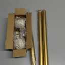 QDWIS Gold Curtain Rods for Windows 28 to 48 inch,1" Adjustable Heavy Duty Window Curtain Rod with Leaf Finials,Rustic Decorative Drapery Rods Set,Size:18-60''