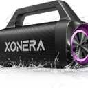 Speakers Bluetooth Wireless, 80W Peak Loud Outdoor Speaker with Bass, 20H Playtime, IPX6 Waterproof, TWSBT5.3, Portable for Camping Hiking Boating Pool Beach(Black)