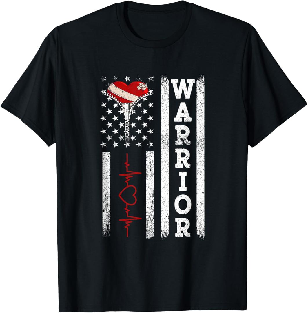 Open Heart Surgery Warrior Gift for Heart Patients Survivor T-Shirt, S