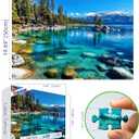 Landscape Jigsaw Puzzle 1000 Pieces Lake Tahoe Scenery with Clear Turquoise Waters, Snow-Capped Mountains & Pine Forests, Challenging & Fun Puzzle for Adults and Teens, Ideal Gift & Home Decor