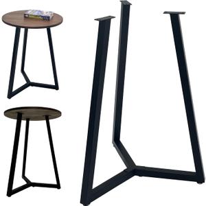Metal Round End Table Legs,16 Inch Black Coffee Table Base Only,Iron Dining Table Base Furniture Legs (16 x 17.7 Inch)