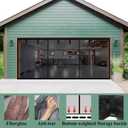 Garage Door Screen 19x10ft For 2 3 Car, Retractable Fiberglass Magnetic Screen Mesh Curtain Doors, Heavy Duty Weighted Bottom, Easy Assembly, Hands Free for Garage Carport Patio Porch (Black, 19x10ft)