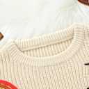 Halloween Toddler Girl Sweater Spooky Hand Embroidered Sweater Fall Ghost Pumpkin Outfit 1-5Y (4-5T, Beige)