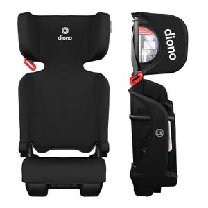 Diono Airi Travel High Back Booster Seat, Foldable Slim 3‑Across Fit, Black