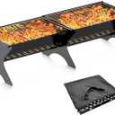Charcoal Grills 2 Packs | Portable Folding Camping Grills, Backpacking & BBQ Grill, Heavy Duty Firepit Grate Grill with Carry Bag for Outdoor Cooking, Bonfire, Patio, Backyard-31 Inch