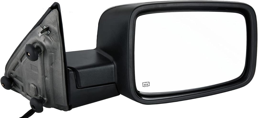 Side View Mirror Replacement Fit for fit 2011-2013 Dodge Ram 1500 3500 2011-2015 Ram 2500 2009-2010 Dodge Ram 1500 Black Power Heated Turn Signal Light Manual Folding Passenger Side Mirror