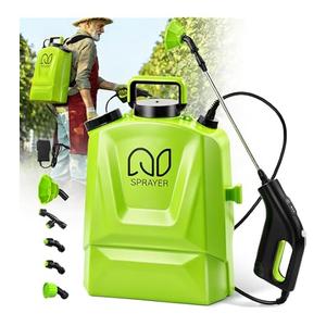 4 Gallon Battery Powered Backpack Sprayer, Adjustable Pressure Garden Sprayer with Digital Display & Padded Straps, Electric Sprayer in Lawn with 2.2Ah Battery, 5 Nozzles, Telescopic Wand