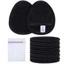 SINLAND Reusable Makeup Remover Pads For Face,Eye,Lips Microfiber Gentle Facial Cleansing Cloths for All Skin Types Friendly for Makeup Remover With Laundry Bag Black Pack of 12