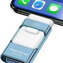 256GB Flash Drive for iPhone Photo Stick,Thumb Drive USB Stick High Speed Transfer USB Drives External Picture Video Storage Memory Expansion for iPhone/iPad/PC (Blue)