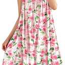 YESNO Summer Dresses for Women Casual Boho Floral Sundresses Sleeveless Scoop Neck Beach Tank Dresses EVS (M)