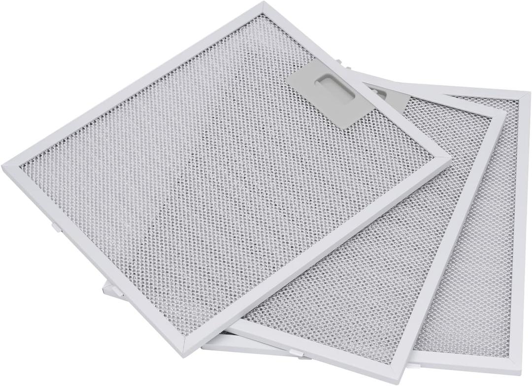 Stainless Steel Commercial Kitchen Hood Filter, Range Hood Baffle Grease Filter 3-Layer Aluminum Mesh Hood Vent Filter for Grease Rated Commercial Kitchen Exhaust Hoods, 12"L x 10.5"W (Pack of 3)