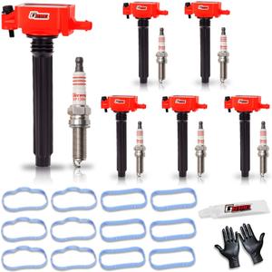 Ignition Coil Pack & Spark Plug & Intake Manifold Gasket Set Fits for Chrysler Town Country 300 Dodge Grand Caravan Durango Journey Jeep Cherokee Wrangler JK 2011-2017 3.6 V6 Replace UF648