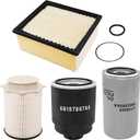 6.7L Cummins Diesel Filter Kit Compatible with 2013-2018 Dodge Ram 2500 3500 4500 5500 Engine Fuel Filter Water Separator and Oil/Air Filter Set Replaces 68197867AA,68157291AA,5083285AA,53034051AB