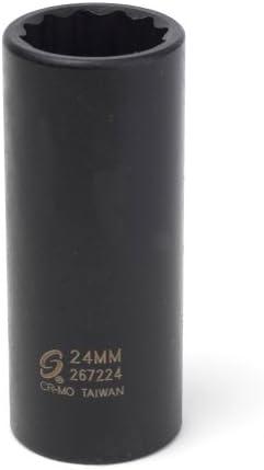 Sunex 267224 1/2-Inch Drive 24-mm 12-Point Deep Impact Socket