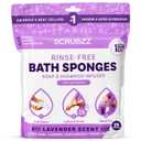 Scrubzz Disposable No Rinse Bathing Wipes  25 Pack  Allin1 Single Use Shower Wipes, Simply Dampen, Lather, and Dry Without Shampoo or Rinsing (Lavender, 1Pack)