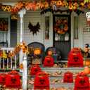 2 x 12 Pcs Large Halloween Leaf Bags Biohazard Halloween Decorations Halloween Trash Bags for Leaves Plastic Yard Lawn Waste Bags Scientist Biohazard Bags Outdoor Biohazard Zombie Party Decorations (Red)