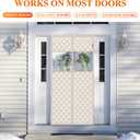 MAGZO Temperature Protection Insulated Door Curtain with Perspective Window, 34" x 82", Oxford Fill with Thicken Cotton, Insulation Cover Blanket for Winter/Cold Weather, Keep Warm in Winter, Beige