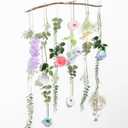 Hoteam 26 Pcs DIY Wildflower Garland Artificial Hanging Flower Backdrop Set Fake Rose Poppy Wild Flower Decor from Ceiling for Wedding Baby Shower Party Birthday Home Garden (White,Blue,Pink)