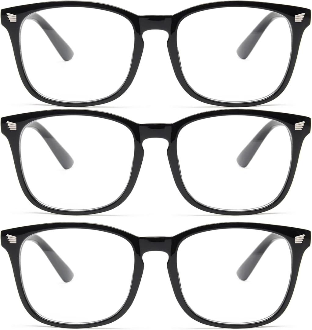 livho High Tech Blue Light Glasses - Advanced Blue Light Blocking Computer Glasses - Screen Fatigue & UV Protection (*D1 Black X3)