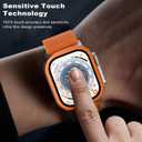 WSKEN for Apple Watch Ultra 3/Ultra 2/Ultra Screen Protector 49mm,9H Tempered Glass + Titanium Alloy Frame, [Keep Original] [Touch Sensitive] Lightweight Protective Glass Film, Orange + Original