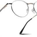 2SeeLife Round Metal Wire Rimmed Reading Glasses for Men & Women – Medium–Wide Fit, Durable, Spring Hinges, Premium Readers, Silver, +1.00
