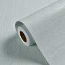 Haimin Grasscloth Wallpaper Peel and Stick 20.9in X 393in Fabric Contact Paper Wall Paper Textured Wallpaper Horizontal Stripes Look Self-Adhesive Thick Vinyl Embossed (Light Blue)