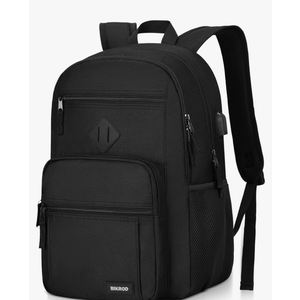 Black Backpack for Men and Women, Backpack for School Teens Boys and Girls, Lightweight Casual High School Bookbag, Daily-use Travel Laptop Backpack with USB Charging Port Fits 15.6 Inch Notebook