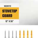 Simetro 12" x 30" Magnetic Stainless Steel Stove Backsplash, Brushed Metal Wall Protector for Kitchen, Ultra Flat Splatter Guard Panel with 4 Pre-Drilled Holes, Easy to Install & Clean, Heat Resistant