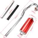 FVRITO Exhaust Pipe Muffler Silencer Kit for 125cc 110cc 70cc Dirt Pit Bike, 28mm Muffler for Chinese XR50 CRF50 Coolster SSR Baja Taotao Atomik Thumpstar Roketa Apollo Motorcycle ATV Parts Red
