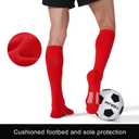 FITRELL 2/3 Pack Soccer Socks Baseball Softball For Youth Kids Boys Girls, Over-The-Calf Football Socks for Adult Men Women (Red, XS)