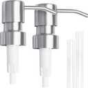 Bathroom Countertop Soap Dispensers (Brushed Nickel, 2 Pack)