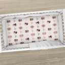 Pink Halloween Cat Witch Baby Crib Sheets for Girls Cute Black Halloween Cat Bows Baby Sheet Spooky Western Cowgirl Fitted Crib Mattress Cover Standard Toddler Mattress 52''x28'' (One size)