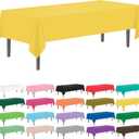 YSYJ 12 Pack Yellow 54 x 108 Inch Disposable Plastic Tablecloths Rectangular Table Cloth Plastic Table Cover for Parties