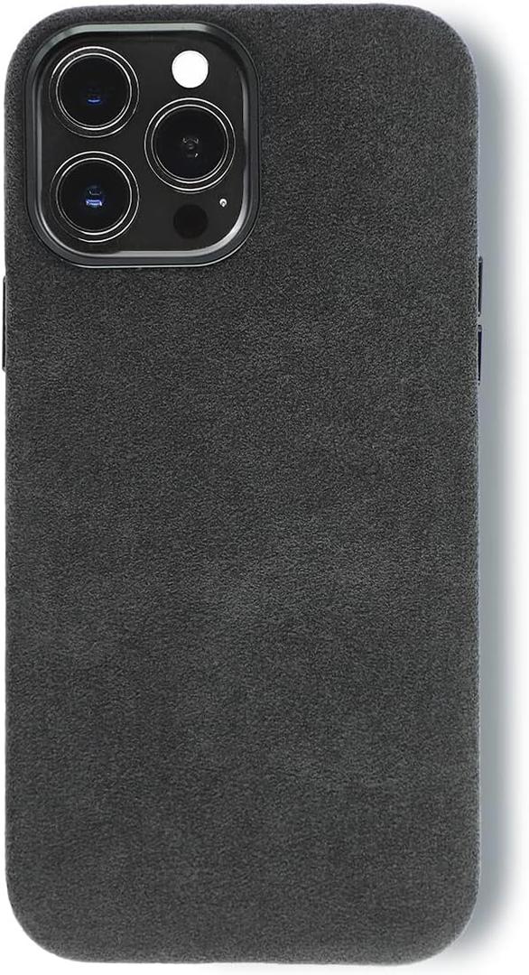 ALMA Alcantara Phone Case for iPhone 15 Series (15 Pro Max, Black)
