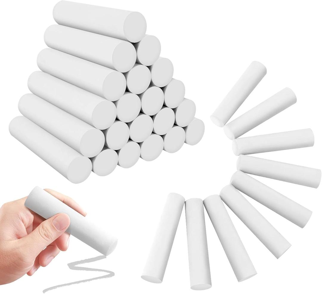 50 Pack White Sidewalk Chalks Washable Chalk for Kids Non-Toxic for Outdoor Art Play, Colored Chalk for Painting on Chalkboard, Blackboard and Playground(White)
