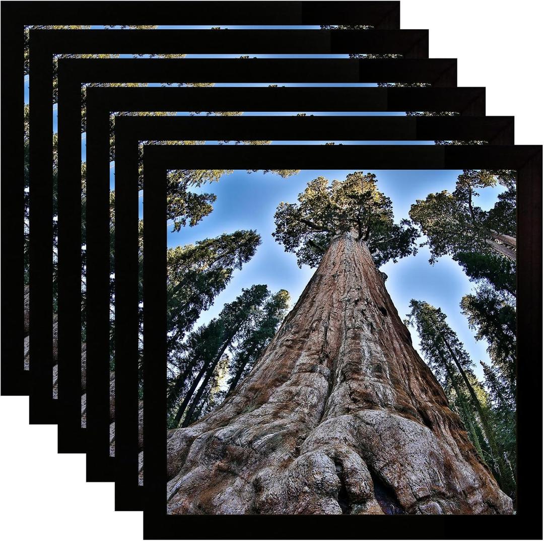 YYTRABAJO 6x6 Square Picture Frame Black Photo Frames Display for Wall and Tabletop, Set of 6