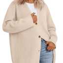 Libsorge Womens Oversized Lightweight Sheer Button Front Cardigan Spring Summer Fall 2025 Trendy Ladies Dressy Casual Outfits Solid Ribbed Knit Long Sleeve Thin Sweater Yellow M