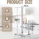 Paper Towel Holder Countertop, Premium Stainless Steel Silver Paper Towel Holder with Anti Slip & Waterproof, Freestanding Countertop Paper Towels Holder for Kitchen, Tabletop, Bathroom