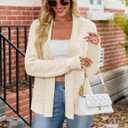 VIMPUNEC Womens Fall Cardigan Sweaters Casual Cable Knit Jackets Long Sleeve Open Front Outwear Coats (M)