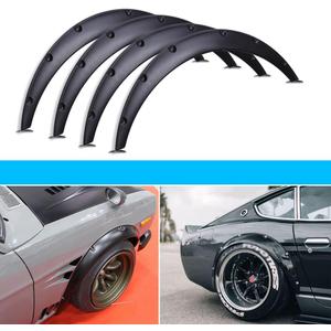 DREAMIZER 4x 2"/50mm Flexible Car Fender Flares Universal Extra Wide Body Kit Wheel Arch Protector