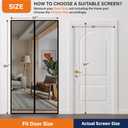 Magnetic Screen Door, Keep Bugs Out, Pet & Kid FriendlyWorks with Front Doors, Sliding Doors,Fit Door Size 36 x 80 Inches Black