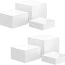 NIUBEE Buffet Risers Display Shelf: 6PCS Acrylic Risers for Food Dessert Catering Figures Collectible Show - White Cube Display Nesting Riser with Hollow Bottoms 8"x9"x10"