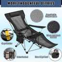 Yuntau 2 Set Reclining Beach Chair and Umbrella for Adults, Outdoor Camping Foldable Sand Chairs with Umbrella, SPF 50+, High Back, with Foot Rest, Cup Holder and Mesh Bag