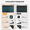 OYEEICE Keyboard Case for iPad 9.7 Inch 6th/5th Gen 2018/2017, Detachable 7 Color Backlit Wireless Keyboard Case for iPad Air 2 with Pen Holder - Black