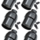 Light Socket,Standard Screw-in Lamp Socket Holder for Edison Retro Pendant Lamp Bulbs-8Pack Basic Black  