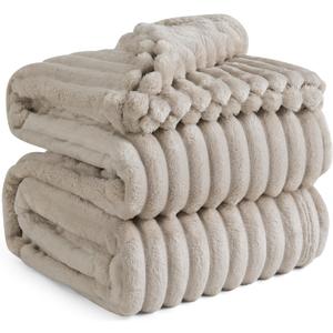 Bedsure King Size Blanket for Bed - GentleSoft Cozy Soft Blankets for Women, Cute Large Fleece Throws for Girls, Linen, 108x90 Inches