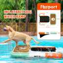 FBSPORT Inflatable Dog Boat Ramp Floating Dock Water Ladder for Pool, Boat, Non-Slip EVA Floating Ladder Pool Ramp for Dog Up to 220 LBs, Safe & Easy Access, Teal&orange White, 47"*39"*6"