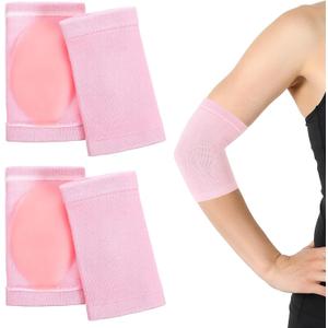 2 Pairs Elbow Moisturizing Sleeve for Women, Soft Gel Cover Elbow Protector Sleeves Elastic Gel Pads for Moisturizing Dry Cracked Skin Care