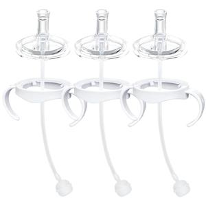 Sippy Cup Conversion Kit Compatible with Philips Avent Natural Baby Bottles, Soft Straw top and Weighted Ball Sippy Cup Transition Kit with Handles, 8m+ Pack of 3
